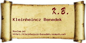 Kleinheincz Benedek névjegykártya