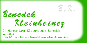 benedek kleinheincz business card